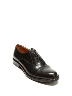 Leder-Schnürschuhe In Schwarz