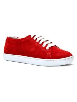 Leder-Sneakers In Rot