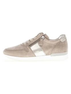 Gabor Leder-Sneakers In Beige/ Gold