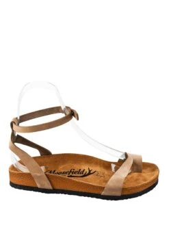 Leder-Sandalen In Beige