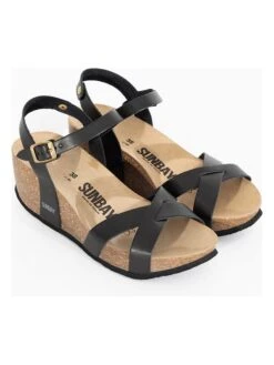 Keilsandaletten "Pivoine" In Schwarz