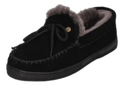 Warmbat Hausschuhe Koala Suede In Schwarz